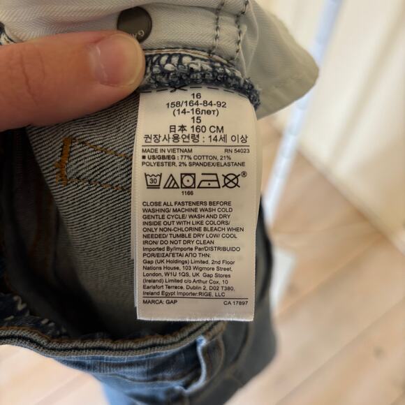 Gap Teen NWT Girls' Sky High Skinny Ankle Dark Wash Jeans Size 16 - Picture 8 of 10